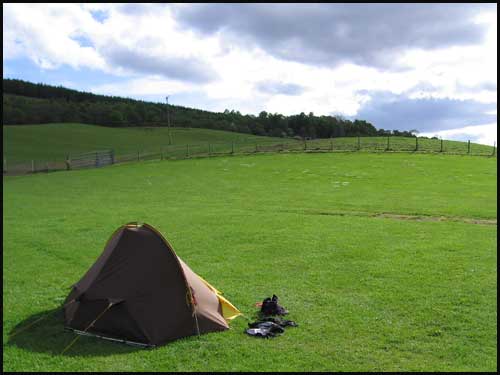 Campsite at Drumnadrochit on the TGO Challenge