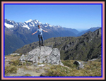 Sue on Conical Hill on the Routeburn Track - NZ