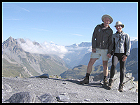 Sue and Martin on Col de Chaviere - 1/9/07