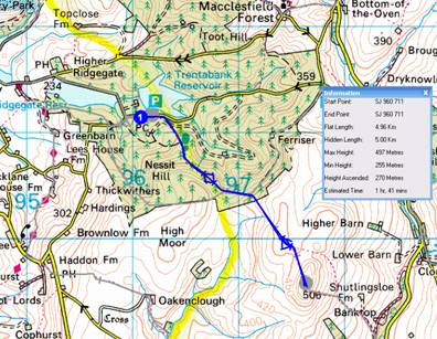 Map of Shutlingsloe route
