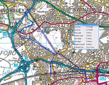 Map of Worsley Woods route