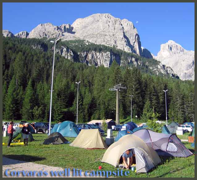 The camp site at Corvara