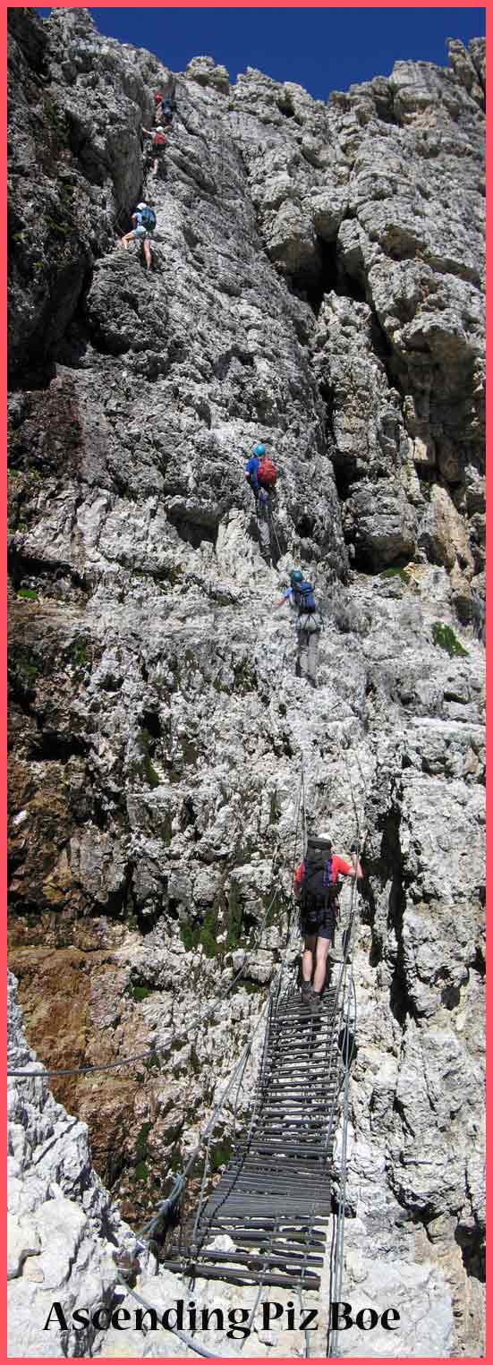 Ascending Piz Boe by Ferrata Vallon