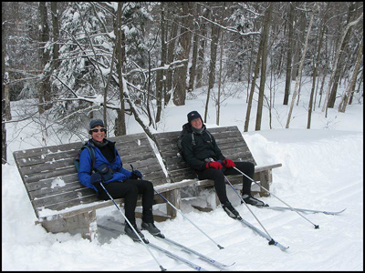 Taking a break on Trail 50 in Gatineau Park