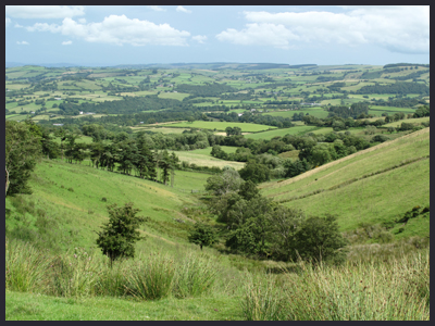 Typical countryside on the walk across Wales