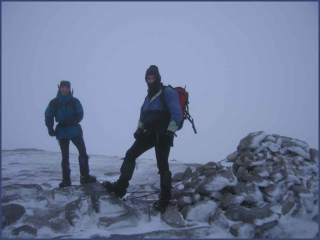 On the summit of Beinn nan Aighenan