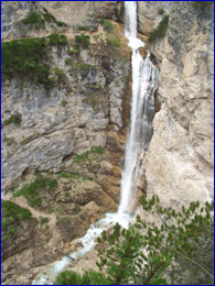 Note the paths at the top & bottom of the waterfall