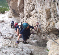 Via Ferrata on the Bonnacossa Way