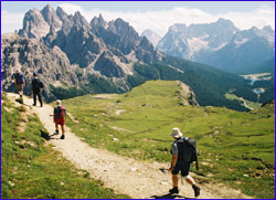View to the lago at Misurina far below