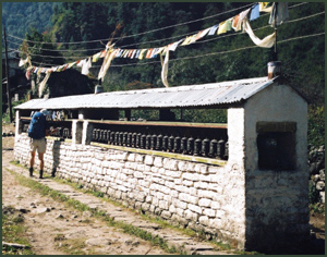 Buddhist prayer wheels