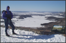 Ken at Champlain Lookout, with the view down to the Ottawa River