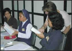 Rachel assisting participants