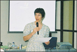 Sue discussing an aspect of Drug Information