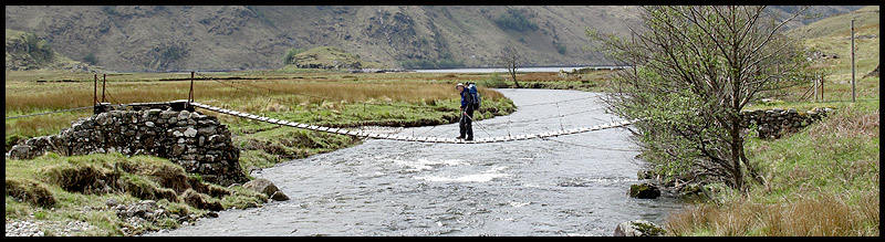 Crossing the bridge at Carnoch