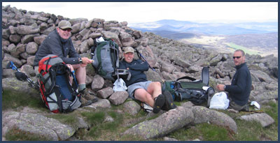 A Michael and two Dave have just 'skipped' up Mt Keen