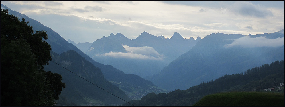 The view from near St Antonien towards Davos