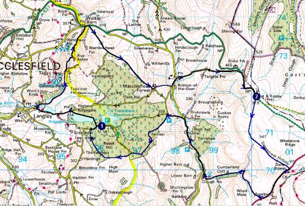 Map of Big Macc Ramble bike ride route