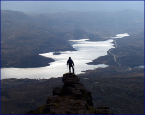 An airy viewpoint over Loch Assynt from Quinag