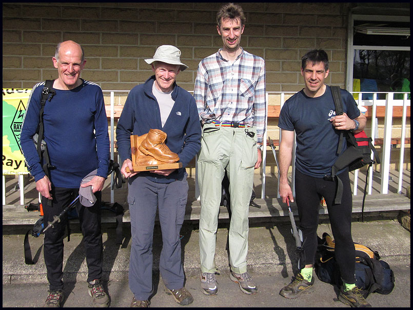 At the end of the Calderdale Hike - Steve, Martin, Robert and Alastair