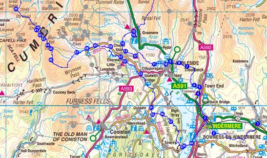 Map of backpacking route