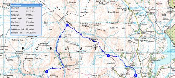 Map of long circuit from Slaidburn